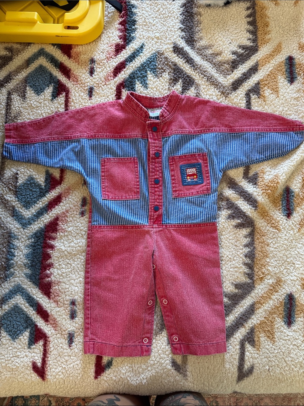 Vintage health Tex 12m Red and Blue  One-Piece Romper